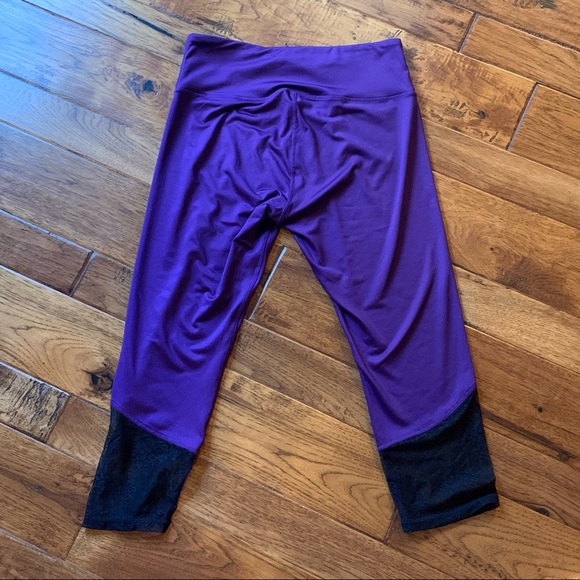 Adore Me | Purple & Black Lace Capris | Sz L - Picture 8 of 12